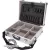 szerszámtáska (koffer) alumínium; 460×330×155 mm, ezüst színű, hordszíjjal