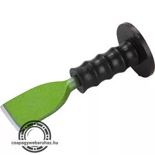 laposvéső, műanyag kézvédővel; 230mm, 57 mm széles vágóél (16 mm szár), edzett, hőkezelt szénacél