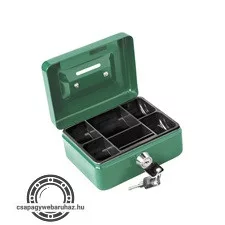 pénzkazetta, 2db kulccsal, változó színekben, festett acél ; 125×95×55/0,8mm