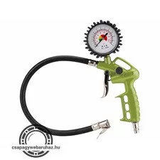 gumiabroncs fúvató pisztoly 40cm, nyomótömlővel, nyomásmérővel, 8 bar