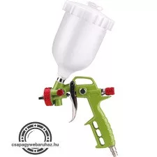 festékszóró pisztoly légkompresszorhoz, 700ml műanyag tartály, 1,5mm szórónyílás, 190L/perc, 4 Bar, 1/4" gyorscsatlakozó