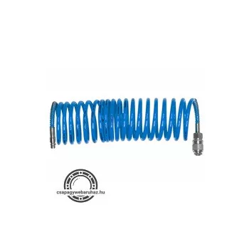   légtömlő spirál kompresszorhoz, 5m, 8 Bar, belső/külső átmérő: 6/8mm, PE, 1/4" gyorscsatlakozóval