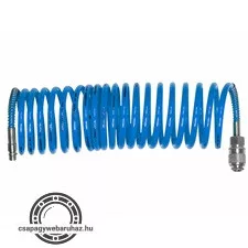 légtömlő spirál kompresszorhoz, 5m, 8 Bar, belső/külső átmérő: 6/8mm, PE, 1/4" gyorscsatlakozóval