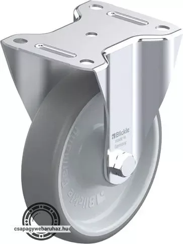 B-TPA 160R BLICKLE Acéllemez fixvillás görgő, középerős kivitel, talplemezzel, Kerék termoplasztikus gumi futófelülettel, polipropilén felnivel