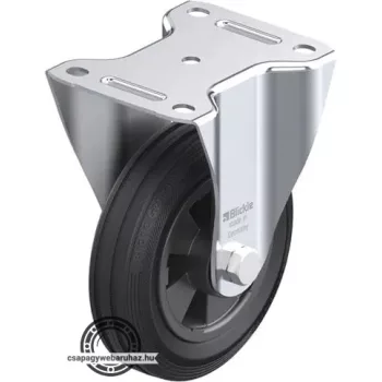   B-VPP 150R BLICKLE Acéllemez fixvillás görgő, középerős kivitel, talplemezzel, Kerék standard tömörgumi abronccsal, Kerék tömörgumi abronccsal, műanyag felnivel