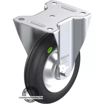   B-VW 162R BLICKLE Acéllemez fixvillás görgő, középerős kivitel, talplemezzel, Kerék „Blickle Soft” lágygumi abronccsal, acéllemez felnivel