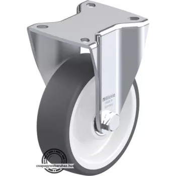   BH-POTH 125K-1 BLICKLE Acéllemez fixvillás görgő, nagy teherbírású kivitel, talplemezzel, Kerék termoplasztikus poliuretán futófelülettel, erős poliamid felnivel