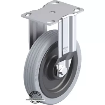   BKPA-VPA 125K BLICKLE Rozsdamentes fixvillás műszerkocsigörgő talplemezzel, kerék tömörgumi abronccsal, műanyag felnivel