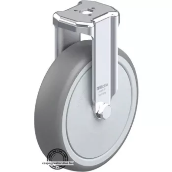   BKRA-TPA 126KF BLICKLE Fixvillás műszerkocsigörgő hátfurattal, kerék termoplasztikus gumi futófelülettel, polipropilén felnivel, nagy műanyag porvédővel,