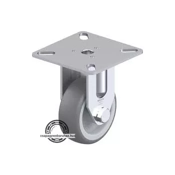   BPA-TPA 50G BLICKLE Rozsdamentes fixvillás műszerkocsigörgő talplemezzel, Kerék termoplasztikus gumi futófelülettel, polipropilén felnivel