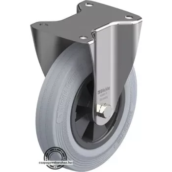   BX-VPP 200XR-SG BLICKLE Rozsdamentes fixvillás görgő talplemezzel, kerék standard tömörgumi abronccsal, Kerék tömörgumi abronccsal, műanyag felnivel, nyommentes, szürke Villa: BX sorozat