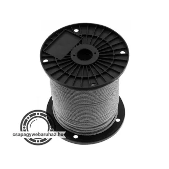   Drótkötél 4x100 DIN3056 100 méter , horganyzott , Sodrat: 6x12 (6 pászma, pászmánként 12 szál) + 7FC (7 textil betét)