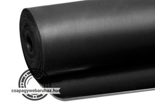 Gumilemez NBR 20mm/1,2m fekete , sima , betét nélkül , olajálló