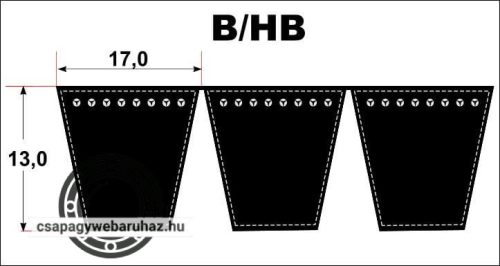 HB2 (B/17) 4800 LA STOMIL átlapolt ékszíj , kombájn ékszíj