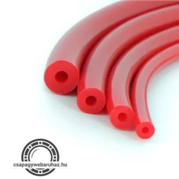 Kapcsos gömbszíj 8mm piros sima felület 85 Shore-A 