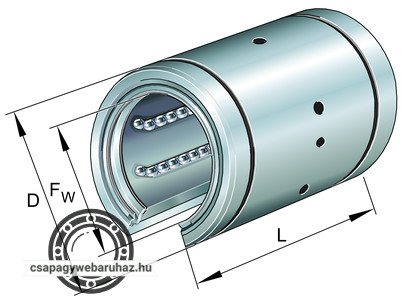 KBO 12 PP INA lineáris csapágy , nyitott , tömített kivitel