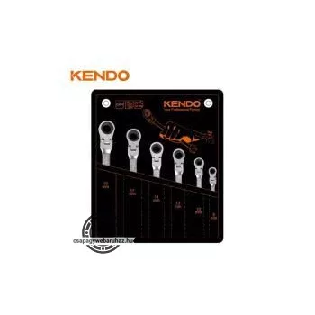   KENDO racsnis csillag-villás kulcs csuklós készlet 6r. 8-19mm CrV No.15620