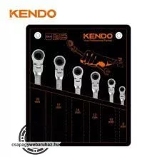 KENDO racsnis csillag-villás kulcs csuklós készlet 6r. 8-19mm CrV No.15620