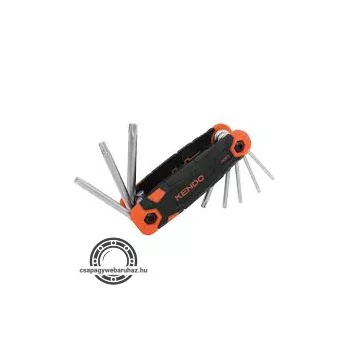 KENDO pocket TORX kulcs készlet 8r. T9-T40 CrV 20718