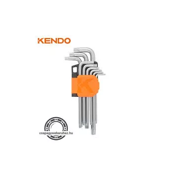 KENDO furatos TORX kulcs készlet 9r. T10-T50 CrV 20741