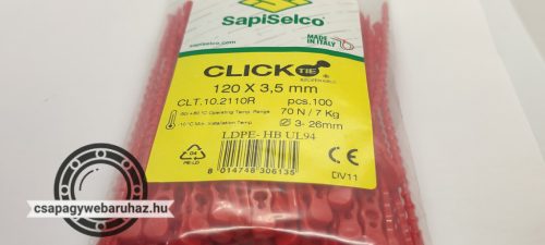 3.5X120 PIROS GYÖNGY OLDHATÓ kábelkötegelő
