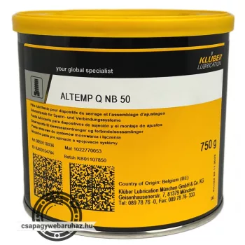   KLÜBER ALTEMP Q NB 50 750gr , súrlódás útján rögzítő kötésekhez ajánlott kenő- és szerelőpaszta