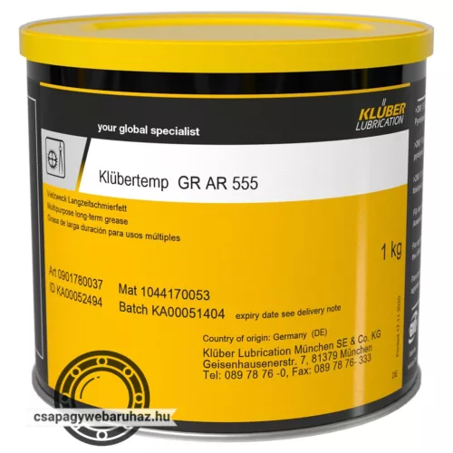 KLÜBER Klübertemp GR AR 555 1kg , univerzális, hosszú távú kenésre alkalmas kenőzsír magas hőmérsékletekhez