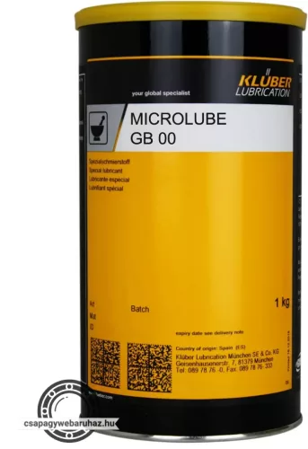 KLÜBER Microlube GB 00 1kg , központi kenőberendezésekben jól továbbítható, ásványolaj-bázisú, speciális kenőzsír