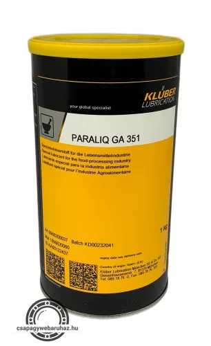 KLÜBER Paraliq GA 351 1kg , speciális kenőanyag az élelmiszer- és gyógyszeripar számára