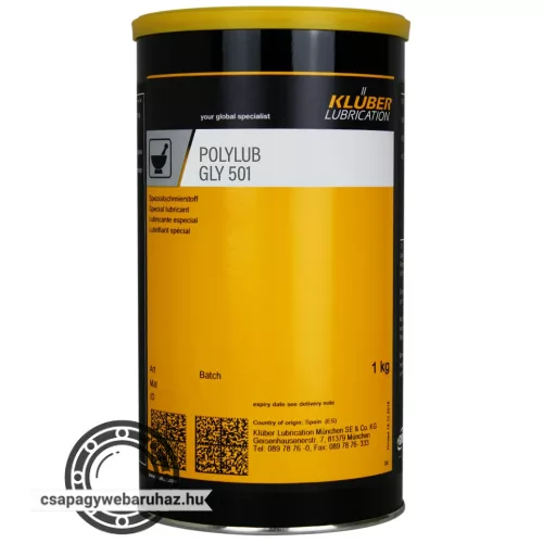 KLÜBER Polylub GLY 501 1kg , speciális szintetikus kenőzsír széles alkalmazási tartományra