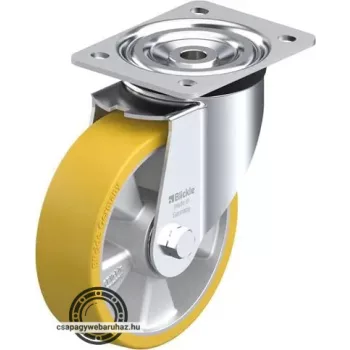  L-ALTH 160K BLICKLE BLICKLE Acéllemez forgóvillás görgő, középerős kivitel, talplemezzel, Nagy teherbírású kerék Blickle Extrathane® poliuretán futófelülettel, alumíniumfelnivel