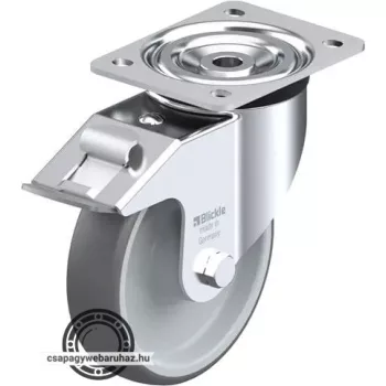   L-PATH 160R-FI BLICKLE Acéllemez forgóvillás görgő, középerős kivitel, talplemezzel, stop-fix fékkel, kerék termoplasztikus poliuretán futófelülettel, poliamid felnivel