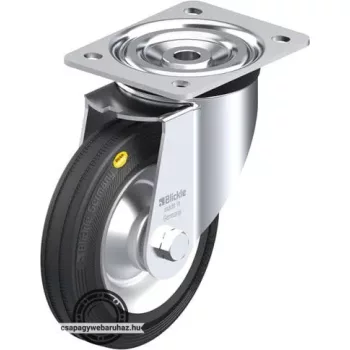   L-RD 162R BLICKLE Acéllemez forgóvillás görgő, középerős kivitel, talplemezzel, kerék „Blickle Comfort” kétkomponensű tömörgumi abronccsal, acéllemez felnivel