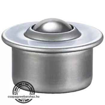   Golyós görgő L15 , golyó átmérő:15mm , teherbírás:60kg , AxA=24 mm BxB=9,5 mm C=4,6 mm D=31 mm E=21 mm F=2,8 mm