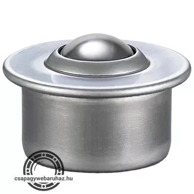 Golyós görgő L15 , golyó átmérő:15mm , teherbírás:60kg , AxA=24 mm BxB=9,5 mm C=4,6 mm D=31 mm E=21 mm F=2,8 mm