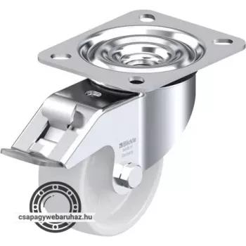   LE-PO 80G-FI BLICKLE Acéllemez forgóvillás görgő, talplemezzel, stop-fix fékkel, kerék poliamidból