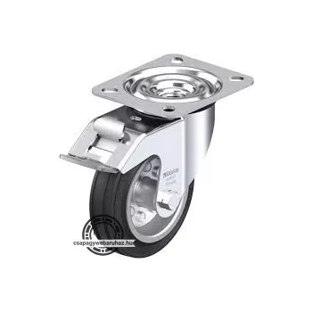   LE-VE 100R-FI BLICKLE Acéllemez forgóvillás görgő, talplemezzel, stop-fix fékkel, kerék standard tömörgumi abronccsal, acéllemez felnivel
