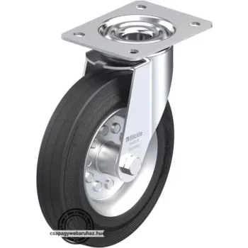   LE-VE 200R BLICKLE Acéllemez forgóvillás görgő, talplemezzel, kerék standard tömörgumi abronccsal, acéllemez felnivel