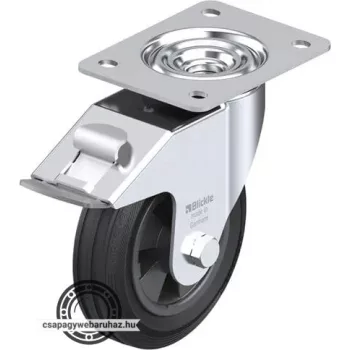   LE-VPP 150R-FI BLICKLE Acéllemez forgóvillás görgő, talplemezzel, stop-fix fékkel, kerék standard tömörgumi abronccsal, Kerék tömörgumi abronccsal, műanyag felnivel