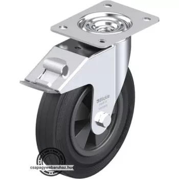   LE-VPP 200G-FI BLICKLE Acéllemez forgóvillás görgő, talplemezzel, stop-fix fékkel, Kerék standard tömörgumi abronccsal, kerék tömörgumi abronccsal, műanyag felnivel