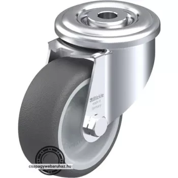   LER-PATH 80G BLICKLE Acéllemez forgóvillás görgő hátfurattal, kerék termoplasztikus poliuretán futófelülettel, poliamid felnivel