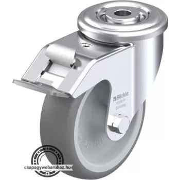   LER-TPA 102G-FI BLICKLE Acéllemez forgóvillás görgő hátfurattal, stop-fix fékkel, kerék termoplasztikus gumi futófelülettel, polipropilén felnivel