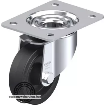   LK-POEV 100R-3 BLICKLE Acéllemez forgóvillás görgő, Extraerős kivitel, nagy teherbírású kerék „Blickle EasyRoll” elasztikus tömörgumi abronccsal, poliamid felnivel