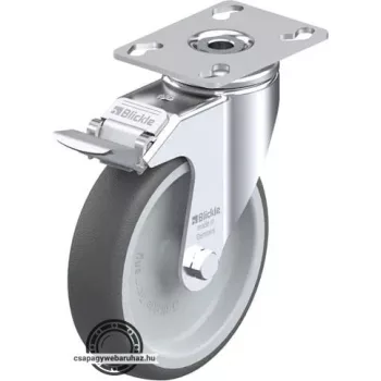   LKPA-PATH 126G-FI BLICKLE Forgóvillás műszerkocsigörgő talplemezzel, stop-fix fékkel, Kerék termoplasztikus poliuretán futófelülettel, poliamid felnivel