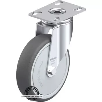   LKPA-PATH 126KF BLICKLE Forgóvillás műszerkocsigörgő talplemezzel, Kerék termoplasztikus poliuretán futófelülettel, poliamid felnivel, nagyméretű műanyag porvédővel