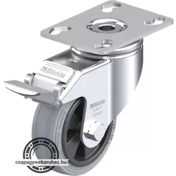   LKPA-VPA 80G-FI BLICKLE Forgóvillás műszerkocsigörgő talplemezzel, stop-fix fékkel, Kerék tömörgumi abronccsal, műanyag felnivel