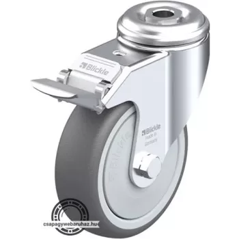   LKRA-PATH 101KF-FI BLICKLE Forgóvillás műszerkocsigörgő hátfurattal, stop-fix fékkel, Kerék termoplasztikus poliuretán futófelülettel, poliamid felnivel, nagyméretű műanyag porvédővel