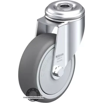   LKRA-PATH 101KF BLICKLE Forgóvillás műszerkocsigörgő hátfurattal, Kerék termoplasztikus poliuretán futófelülettel, poliamid felnivel, nagyméretű műanyag porvédővel