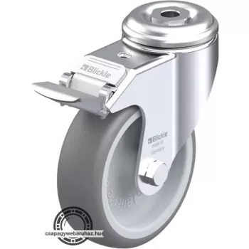  LKRA-TPA 101G-11-FI BLICKLE Forgóvillás műszerkocsigörgő hátfurattal, stop-fix fékkel, Kerék termoplasztikus gumi futófelülettel, polipropilén felnivel