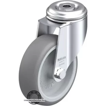   LKRA-TPA 101G-11 BLICKLE Forgóvillás műszerkocsigörgő hátfurattal, kerék termoplasztikus gumi futófelülettel, polipropilén felnivel